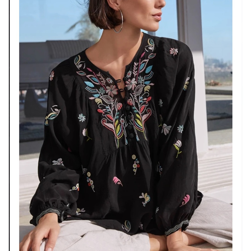 Johnny Was Tinsely Blouse size S